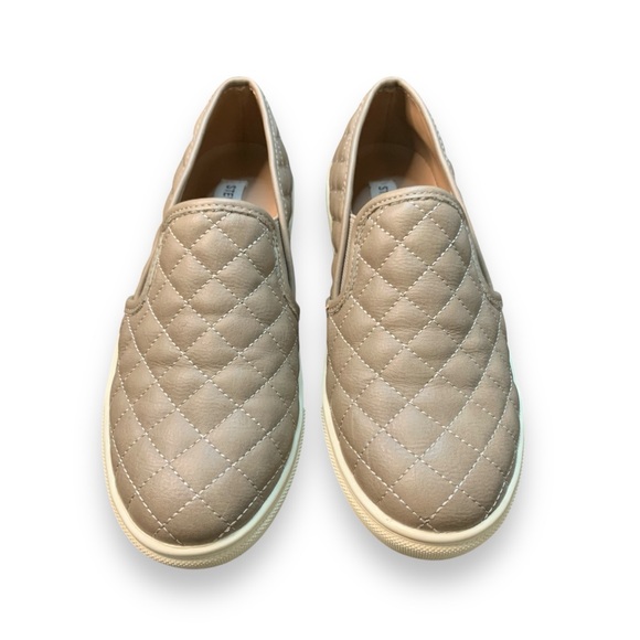 Steve Madden Shoes Ecentrcq Womens Quilted Slip-On Taupe Comfort Casual 7.5M Tan - Picture 3 of 7